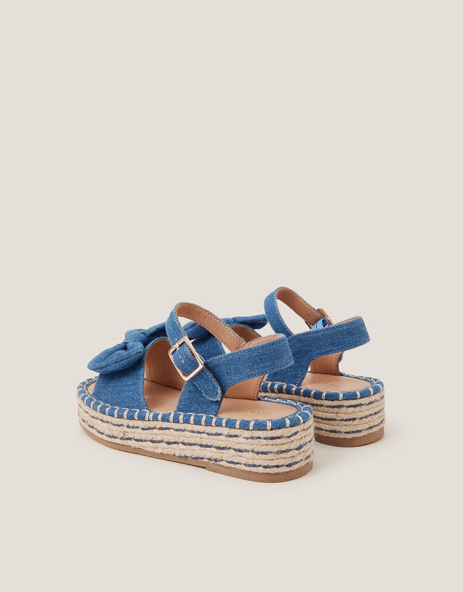 Denim Bow Espadrille Sandals, Blue (BLUE), large