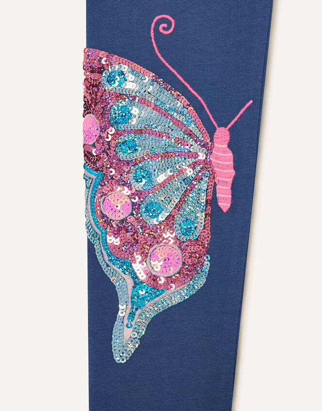 Sequin Butterfly Leggings, Blue (BLUE), large