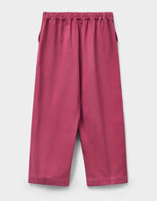East Della Wide Leg Cotton Twill Trousers, Pink (PINK), large