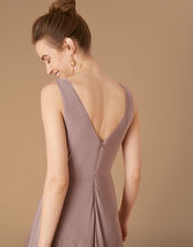 Jessie Jersey Twist V Neck Maxi Dress, Brown (MOCHA), large