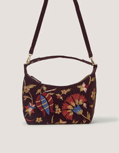Hatti Embroidered Velvet Crossbody Bag, , large