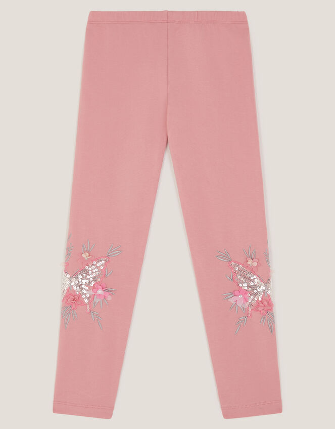 Butterfly Embellished Leggings, Pink (PINK), large