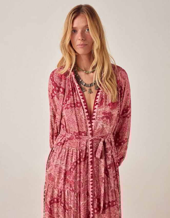 Maison Hotel Tina Paisley Maxi Dress, Red (RED), large