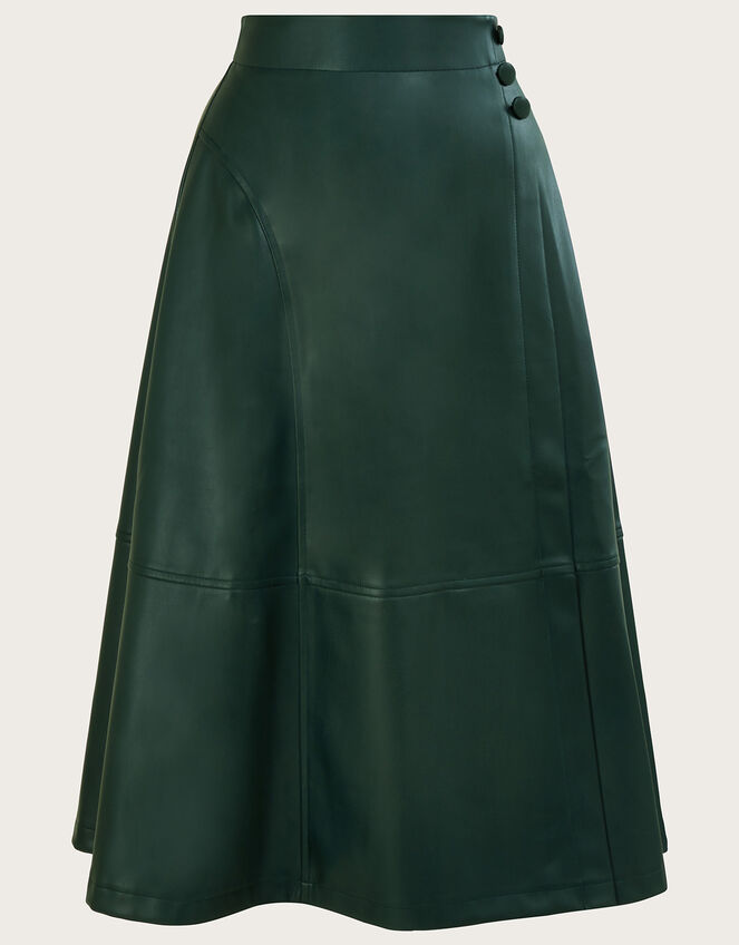Savannah PU Midi Skirt Green Skirts Monsoon Global.