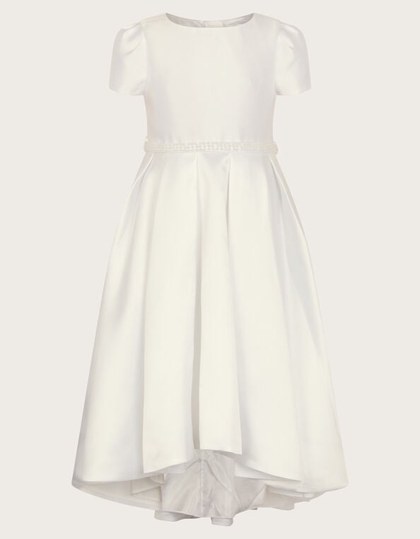 Henrietta Pearl Belt Dress, White (WHITE), large