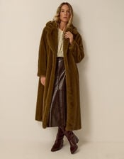 Winona Faux Fur Coat, Brown (CHOCOLATE), large