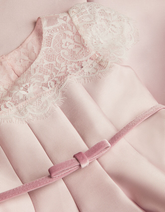 Angelina Lace Satin Party Dress, Pink (DUSKY PINK), large