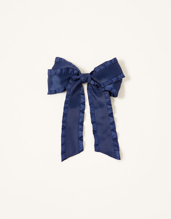 School Ruffle Bow Hair Clip, , large