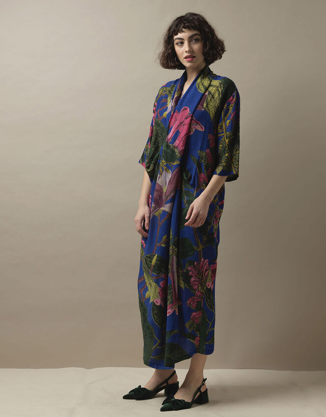 One Hundred Stars Magnolia Print Rachel Dress, Purple (PURPLE), large