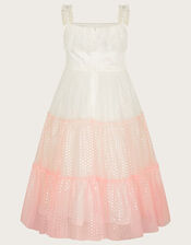 Dotty Foil Ombre Tulle Maxi Dress, Pink (PINK), large