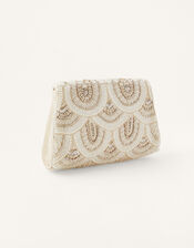 Embellished Scallop Bridal Clutch Bag , , large