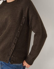 Bray Bow Button Cardigan, Brown (CHOCOLATE), large