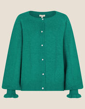Pretty Pointelle Cardigan, Green (GREEN), large