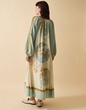 Clemence Amelie Floral Dobby Midi Dress, Cream (CREAM), large