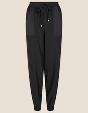 Josephine Satin Joggers, Black (BLACK), large