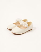Corsage Shimmer Walker Shoes, Ivory (IVORY), large