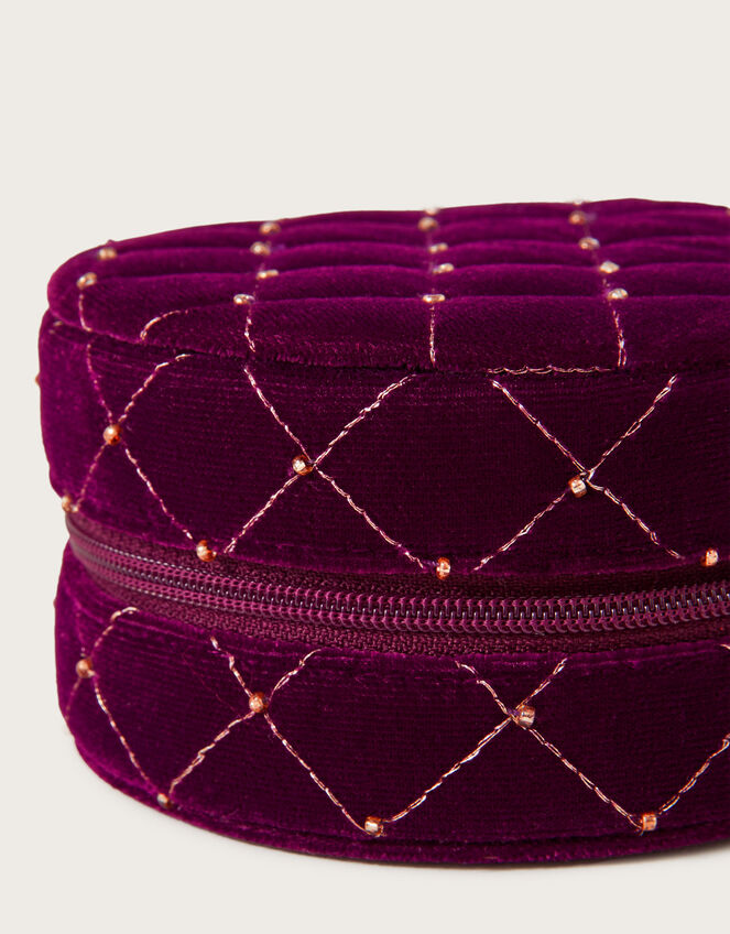 Velvet Quilted Jewellery Box, , large