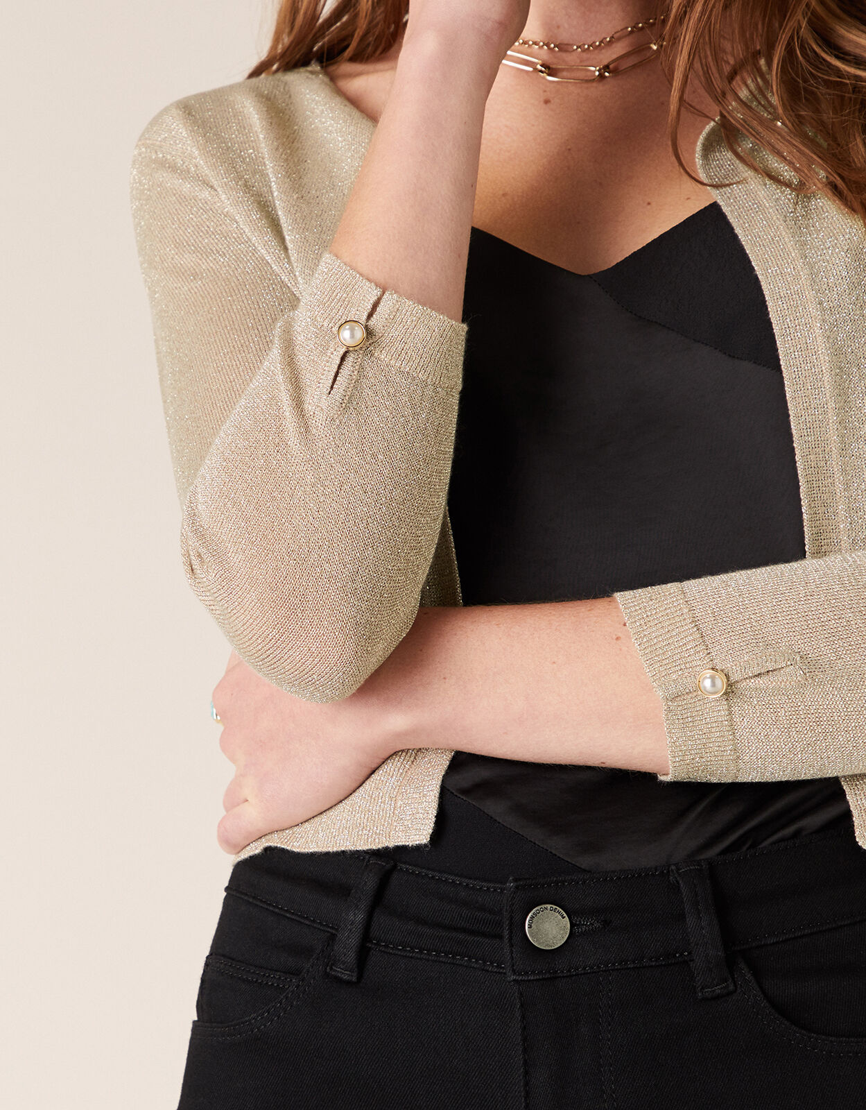 Elyse Shimmer Shrug Natural