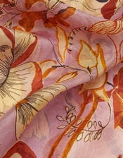 Isabella Floral Square Silk Scarf, , large