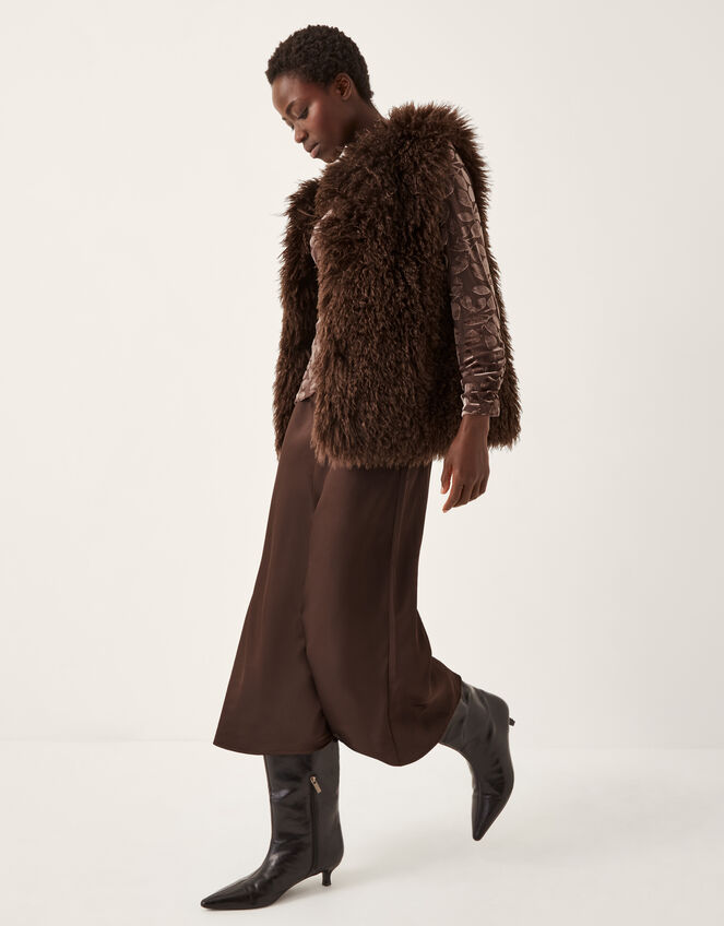 Delia Devor&eacute; Midi Slip Dress, Brown (CHOCOLATE), large