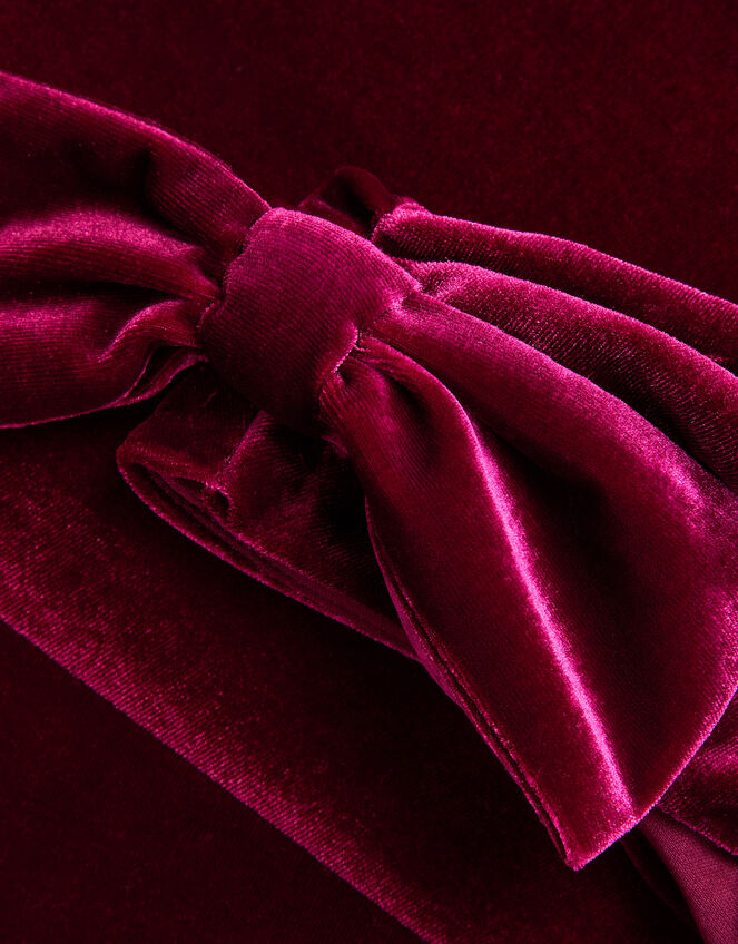 Margot Drape Velvet Party Dress, Red (BURGUNDY), large