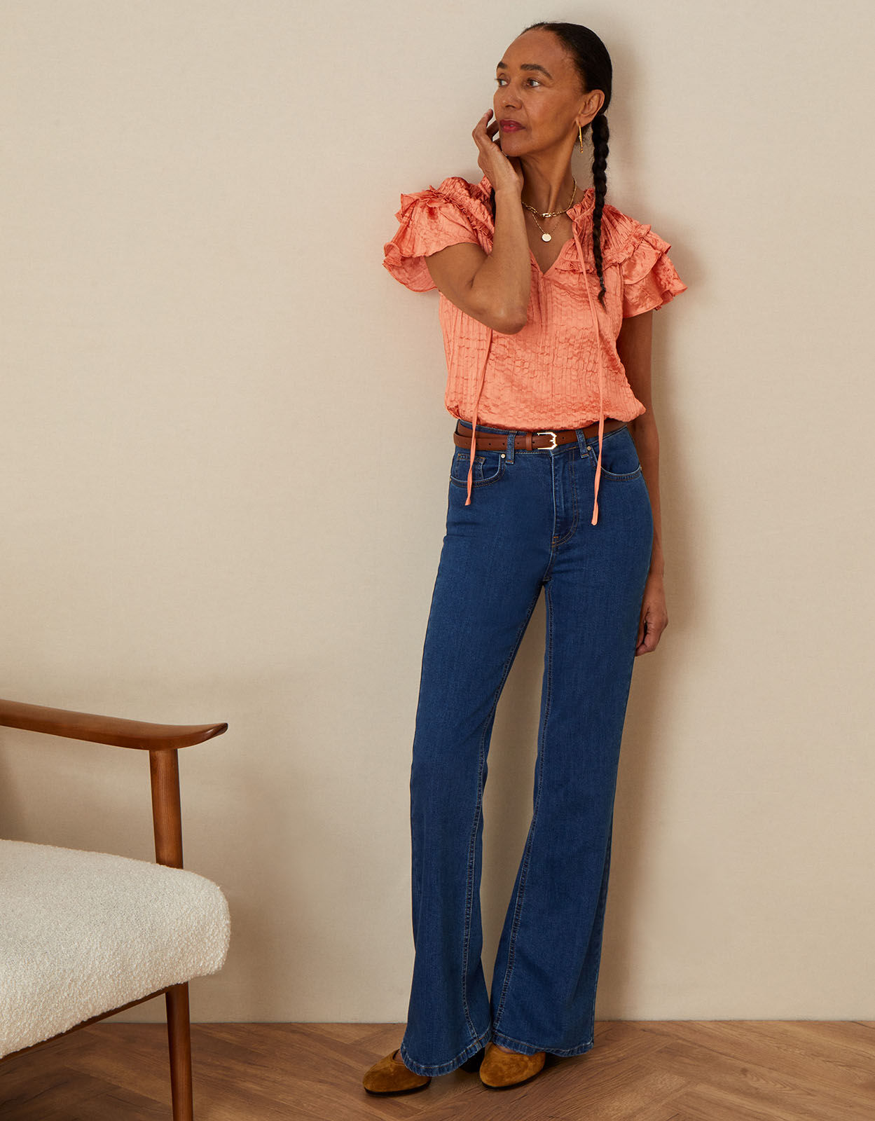 Crinkle Frill Top with Recycled 