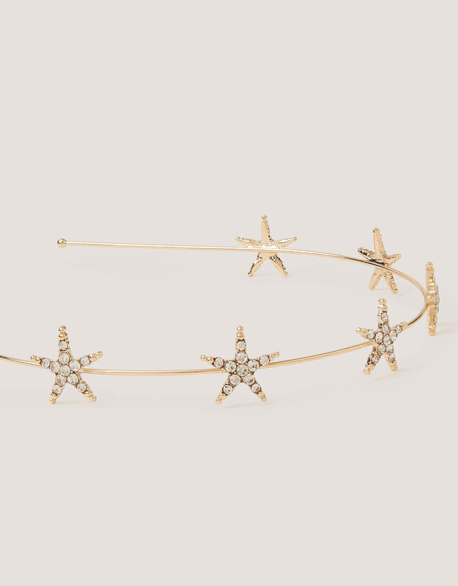 Embellished Star Metal Headband, , large