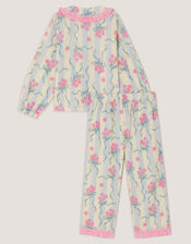 Bow Bouquet Long Pyjamas Set, Ivory (IVORY), large