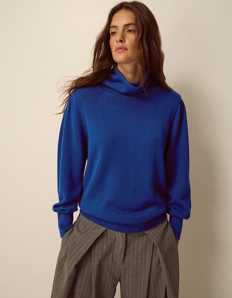Hol High Neck Jumper, Blue (COBALT), large