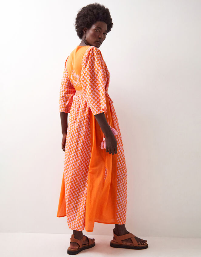East Mirabelle Batik Maxi Kaftan Dress, Orange (ORANGE), large