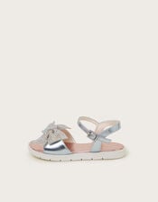 Rhinestone Bow Metallic Sandals, Multi (MULTI), large