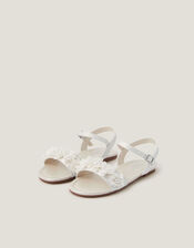 Pearl Flower Sandals, Ivory (IVORY), large