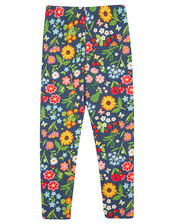 Frugi Libby Printed Leggings, Blue (NAVY), large
