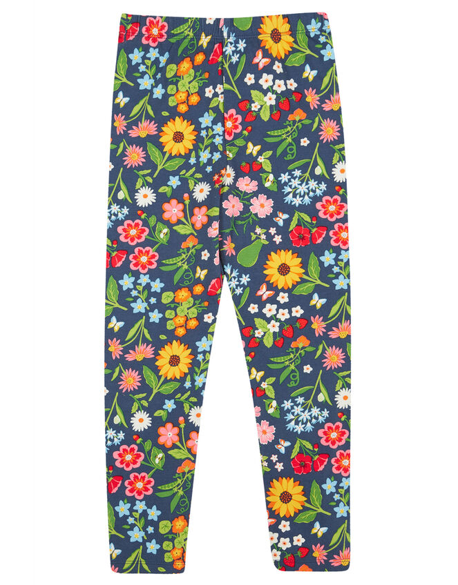 Frugi Libby Printed Leggings, Blue (NAVY), large
