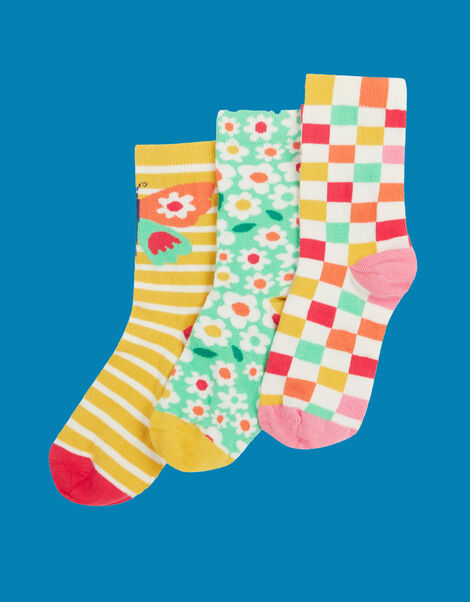 3-Pack Frugi Print Socks, Multi (MULTI), large