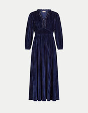 East Velvet Maxi Dress, Blue (NAVY), large