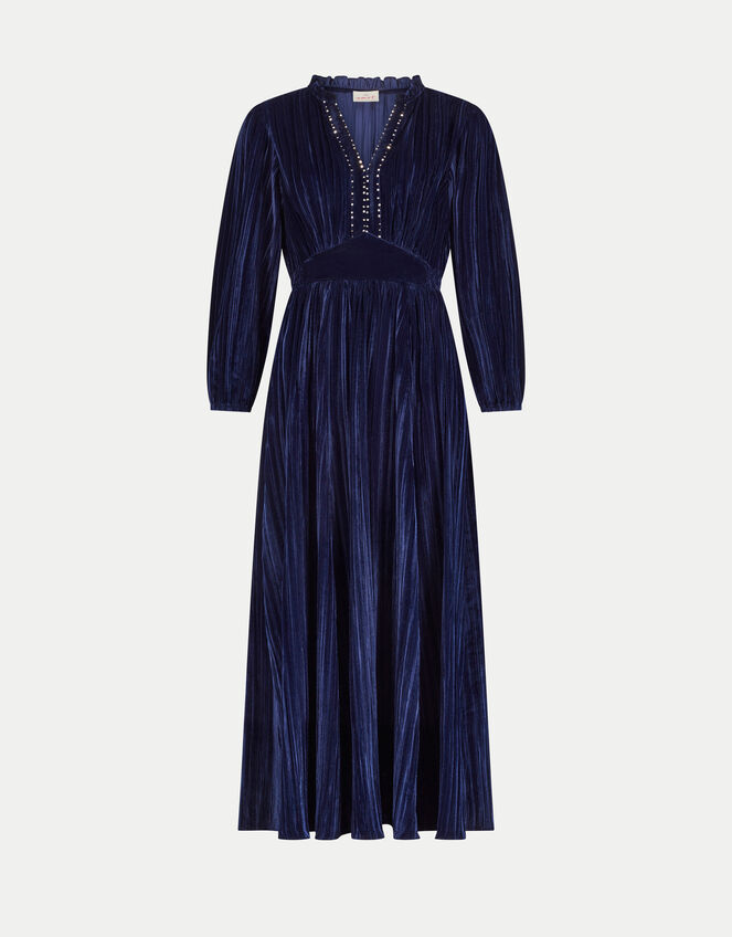 East Velvet Maxi Dress, Blue (NAVY), large