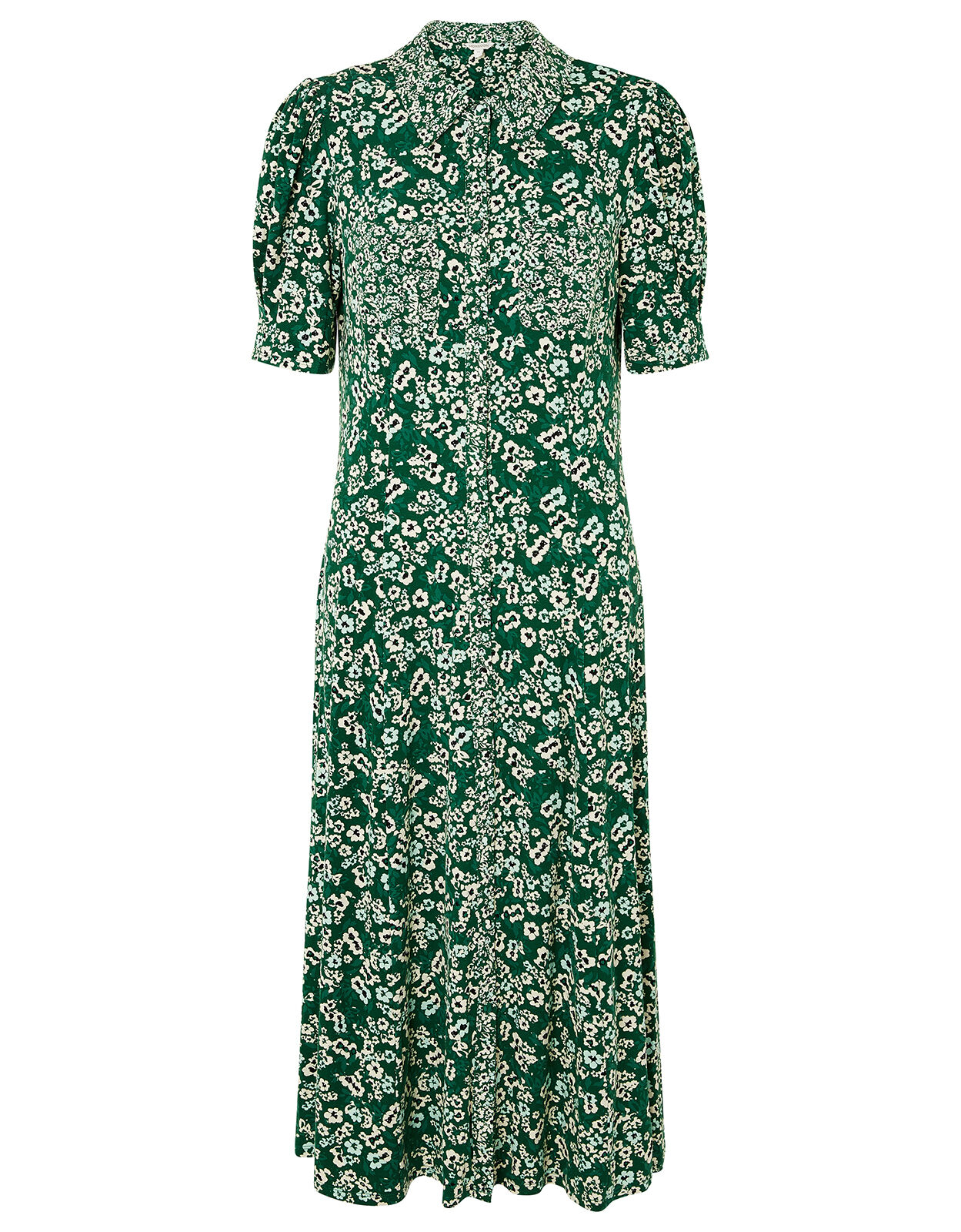 Darella Ditsy Print Jersey Shirt Dress Green | Day Dresses | Monsoon US.