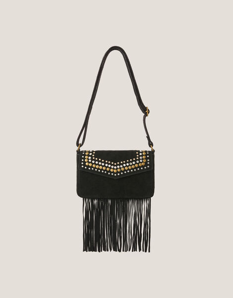 Zora Suede Fringe Crossbody Bag, , large