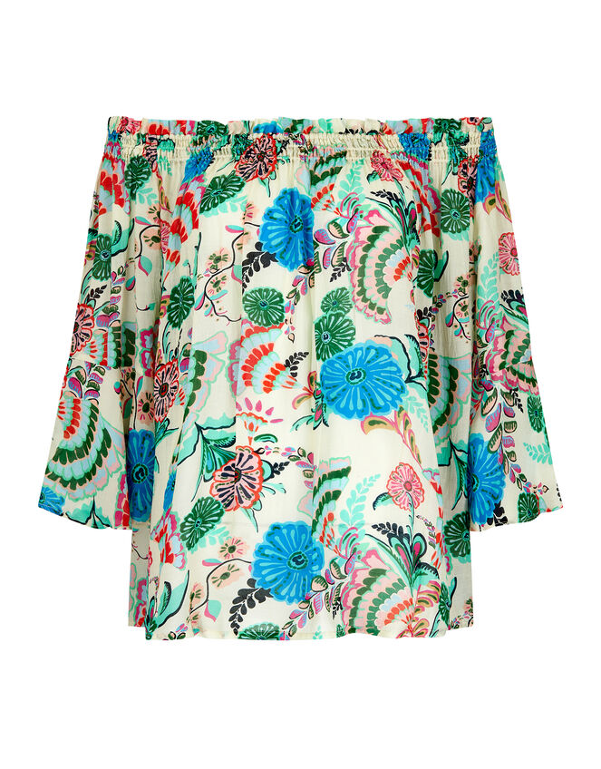 East Santa Maria Floral Bardot Top, Multi (MULTI), large