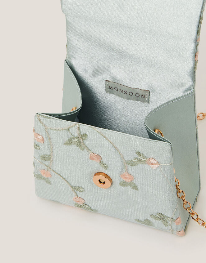 Floral Embroidered Butterfly Handbag, , large