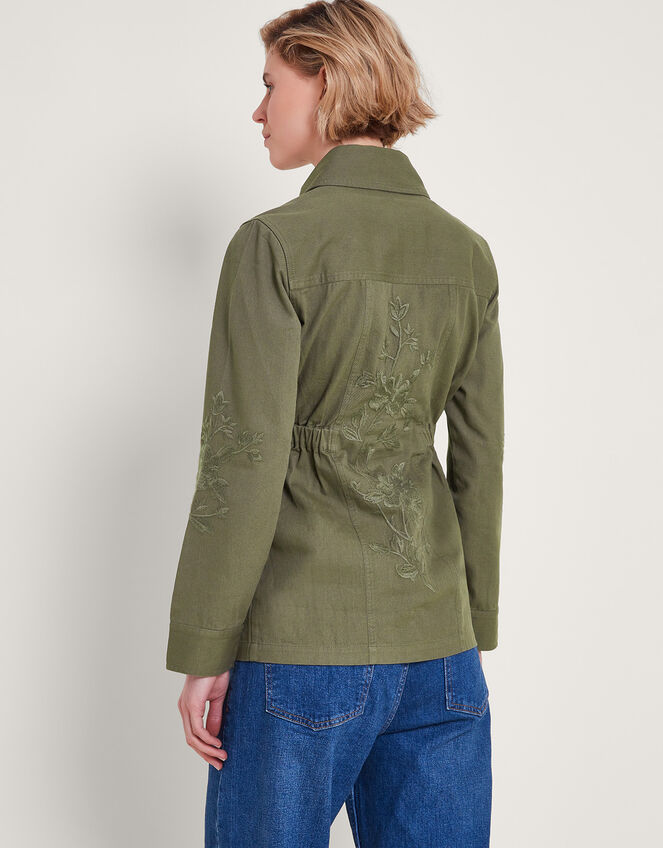 Lyria Embroidered Jacket, Green (KHAKI), large