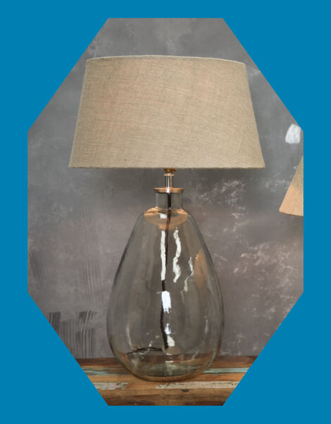 Nkuku Baba Clear Glass Large Tall Lamp, , large