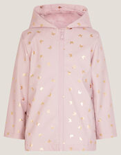 Foil Butterfly Print Rain Coat, Pink (PINK), large
