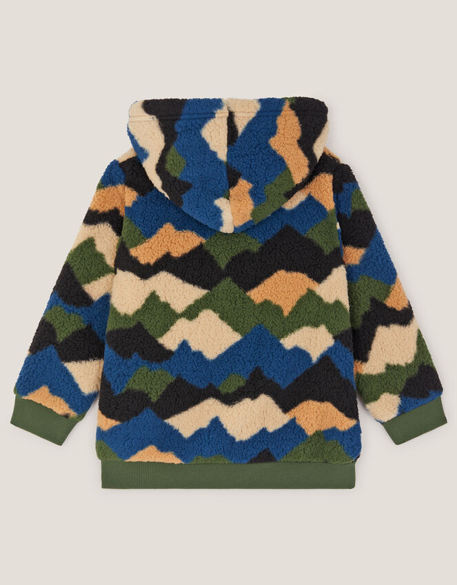 Camo Mountain Fleece Hoodie, Green (GREEN), large