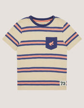 Embroidered Frog Stripe T-Shirt, Multi (MULTI), large