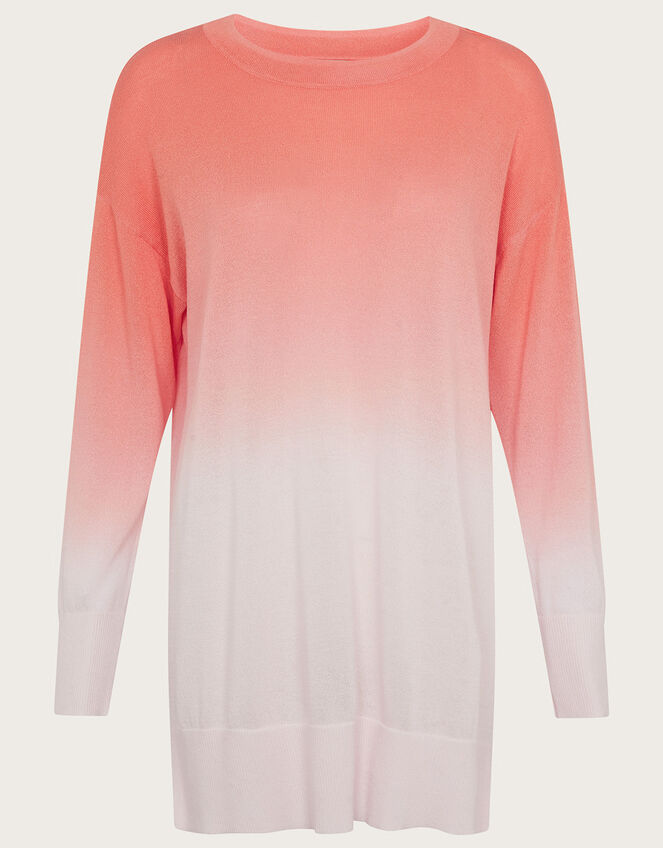 Dip Dye Jumper with Sustainable Viscose, Orange (CORAL), large