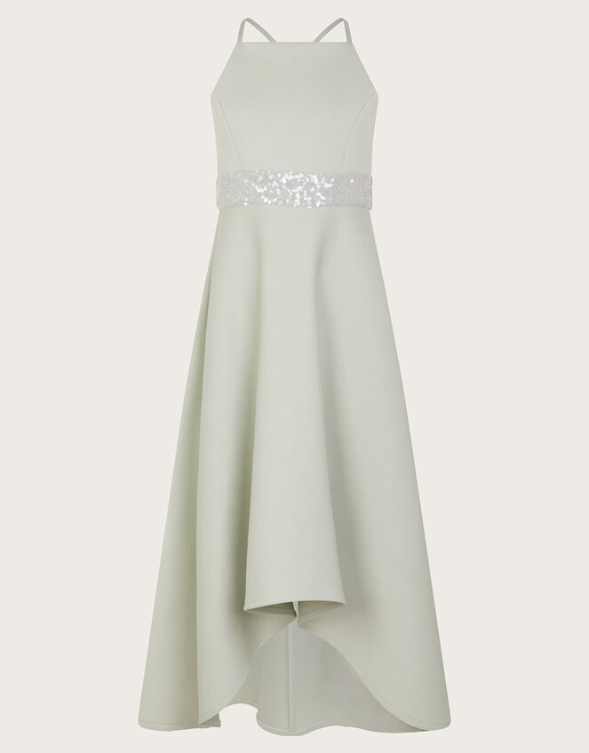 Strappy Sequin High-Low Prom Dress, Green (SAGE), large