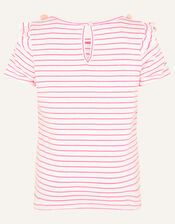 Fiesta Stripe Pom-Pom Top, Pink (BRIGHT PINK), large