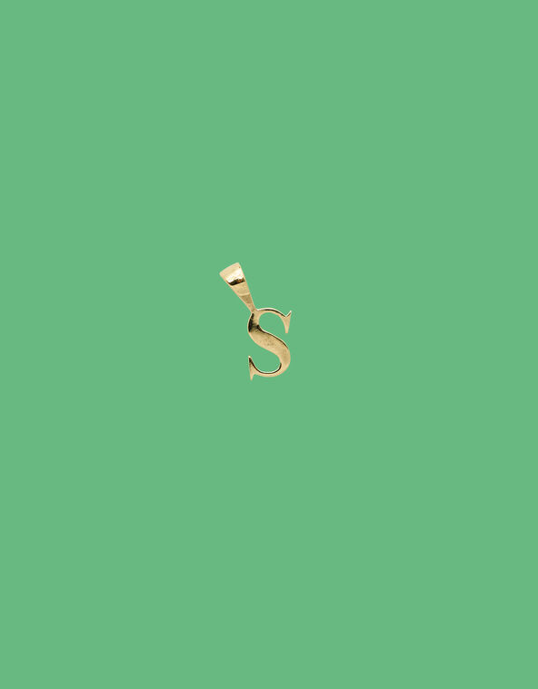 Anna and Nina Gold-Plated S Initial Necklace Charm, , large